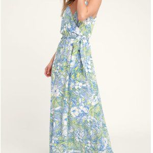 Lulus Sunrise in Paradise Blue Multi Tropical